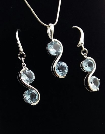 The Blue Topaz Collection Set With  .925 Sterling Silver. - Image 3