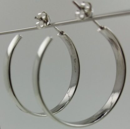 Sterling Silver Loop Earrings . - Image 4