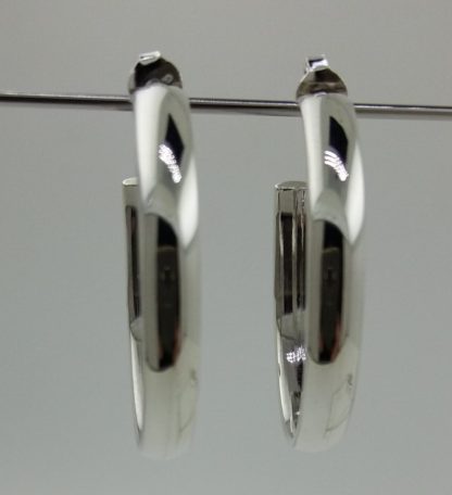 Sterling Silver Loop Earrings . - Image 2