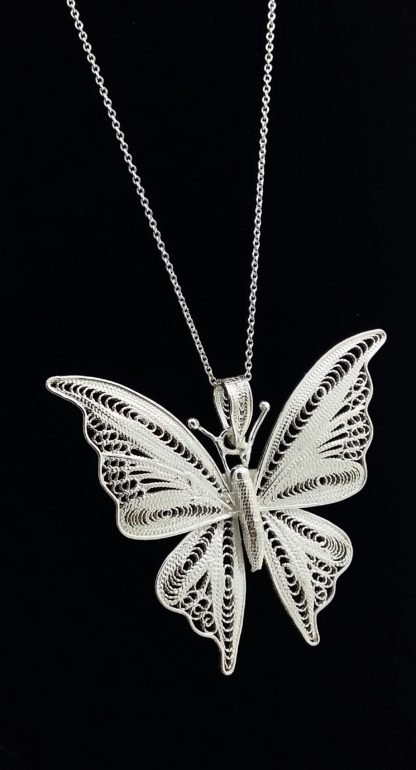 Filigree Hand Made .925 Sterling Silver Butterfly - Image 2