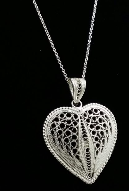 Filigree Hand Made .925 Sterling Silver Pendants heart